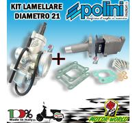 KIT CARBURATORE POLINI CP ø21 + COLLETTORE LAMELLARE 3 FORI APE FL FL2 FL3 50
