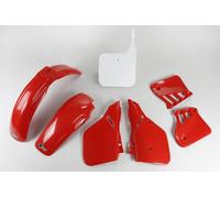 Kit Carena Set Plastica di Plastica Kit Adatto An Honda Cr 125 R 87-88 Rot-Weiß