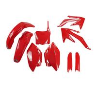 Kit carenatura UFO PLAST in 9 pezzi con protezione forcella rossa OEM 00-26