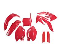 Kit carenatura UFO PLAST in 9 pezzi con protezione forcella rossa OEM 00-26