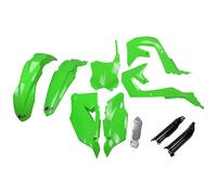 Kit carenatura UFO PLAST in 9 pezzi con protezione forcella verde/nero