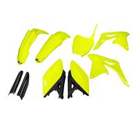 Kit carenatura UFO PLAST in 9 pezzi con protezione per forcella giallo neon