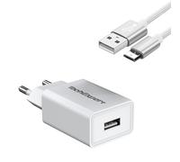 Kit Caricabatterie bianco compatibile con Asus ZenPad Z300 Z300C Z300M /Nexus 7 9 10/Memo Pad FHD 10/Fonepad 7 8/Padfone 2/Transformer Book T100/Transformer Pad TF103 C 5 V 2000 mA