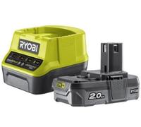 Kit caricabatterie caricabatteria e batteria 18V 2.0 Ah Ryobi RC18120-120 Litio