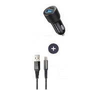 Kit caricabatterie + cavo - THOMSON - Caricabatterie per auto 60 W - Cavo USB-A