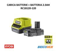 Ryobi RC18120-120 Kit Batteria Caricabatteria 18V ONE+ 1x2.0 Ah