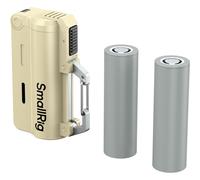 Kit caricabatterie SmallRig 6089 con 2 batterie 21700 da 5000 mAh, colore marrone sabbia.