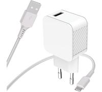 Kit caricabatterie USB A QC 3.0 30W FastCharge QC 3.0 + cavo USB A/USB C 1.2m Bianco Bigben
