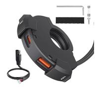 Kit caricabatterie USB per moto - ricarica rapida USB impermeabile | base di ricarica da 30 W con interfaccia SAE | PD30W QC3.0 Type-C supporto per manubrio, per tablet GPS del telefono, 12 V-24 V