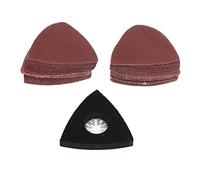 Kit carta vetrata multiuso, platorello triangolare da 51 pezzi, 80 mm, fogli abrasivi a grana 60, 80, 120, 180, 240, materiale ABS durevole, per utensili oscillanti, lucidatura di