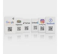 Kit Carte PVC NFC con QR Code per Social Media, Recensioni Google, Instagram, TikTok, LinkedIn, Facebook, YouTube, TripAdvisor aumenta le tue recensioni e follower