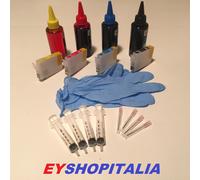 KIT CARTUCCE RICARICABILI ORIGINALI INKJET + 400 ML COLORI PER WF2010