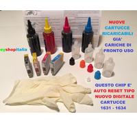 KIT CARTUCCE RICARICABILI PIENE + 400 ML COLORI PER WORKFORCE WF2010