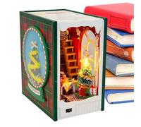 Kit Casa Delle Bambole In Miniatura - Casetta Con A LED, Scena Natalizia | Modulo Per Forniture Artigianali In Legno, Espositore Da Tavolo Per Appartamento, Decorazione Per Ufficio, Camera Da Let