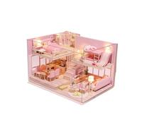Kit casa delle bambole Mini in legno 3D, costruzione con puzzle di mobili fatti a mano(JTM031-B with cover)