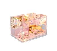 Kit casa delle bambole Mini in legno 3D, costruzione con puzzle di mobili fatti a mano(JTM035-B with cover)