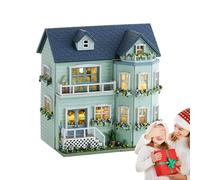 Kit Casa In Miniatura Fai Da Te| Casa Delle Bambole In Legno Apribile Fai-da-te Con LED, Modello Artigianale Di Casa Delle Bambole In Legno Per Regalo Di Natale E San