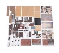Kit casa in miniatura fai-da-te, modello di edificio per caffetteria con muro di mattoni vintage marrone scuro con luci a LED, artigianato creativo per la realizzazione di case