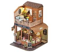 Kit Casa in Miniatura - Kit di costruzione in miniatura di casa in legno | Attività di collegamento genitore-figlio giocattolo artigianale in legno per adolescenti famiglia