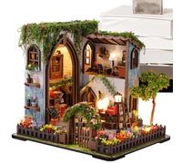 Kit Casa in Miniatura per Adulti Luce Calda Realistica Creativa in Legno | Decorazione per Scaffale Scrivania Stanza Adulti per Camera, Ufficio, Salotto, Studio, Libreria, Scaffale, Tavolo, Mobile