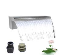 Kit Cascata in Acciaio Inox per laghetti per Koi e Piscine, Fontana da Giardino per Esterni, Fontana per Piscine Fuori Terra e patii.