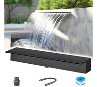Kit Cascata Personalizzabile per laghetto - Bocchetta d'Acqua da 66 cm con Accessori per laghetti, Piscine, Giochi d'Acqua e Decorazioni da Giardino (Nero) - Migliora l'estetica degli spazi