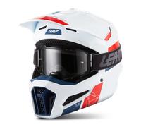Kit Casco Cross Leatt 3.5 V.27 con Maschera Vizion 2.5s BiancoM Bianco