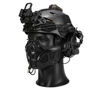 Kit Casco Tattico 5 in 1, Casco Regolabile a Fissaggio Rapido per Softair | Supporto Ribaltabile, Luce di Segnalazione, Supporto Torcia e Cuffia di Comunicazione