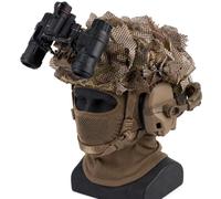 Kit Casco Tattico FAST con Copertura Mimetica, Maschera e Supporto L4G24 | Cuffie di Comunicazione, Modello di Visione Notturna Non Funzionante, Scatola Batteria e Luce LED for Airsoft Outdoor