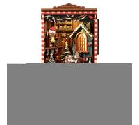 Kit Case Miniatura per Adulti,Decorazione Libreria Natale Kit Casa Miniatura 3D,Decorazione Vintage per Libreria Scrivania | Per Principianti