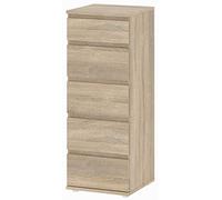 KIT CASSETTIERA CASSETTONE 5 CASSETTI NOVA CM. 40X40X105H BIANCO O ROVERE