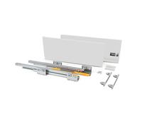 Emuca Kit cassetto Concept 2 guide estrazione totale, chiusura soft, 2 fianchi 18,5x50 cm Bianco