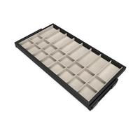 Emuca - Kit cassetto organizzatore e Telaio con Guide a Chiusura Morbida per Armadio, Regolabile, modulo 900mm, Nero e Grigio Pietra Testurizzato