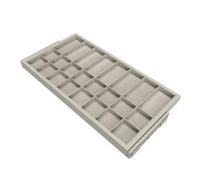 Emuca - Kit cassetto organizzatore e telaio con guide a chiusura morbida per armadio, regolabile, modulo 900mm, Grigio pietra