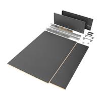 Emuca - Kit cassetto per cucina o bagno con pannelli inclusi e guide con estrazione totale con chiusura soft, altezza 178 mm per modulo 900 mm e profondità 500 mm, grigio antracite.