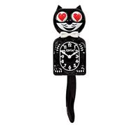 Kit Cat Klock Orologio classico nero con occhi a cuore, iconico orologio a forma di gatto con occhi a cuore e coda mobili, orologio da parete a batteria, prodotto negli Stati Uniti, perfetto per la
