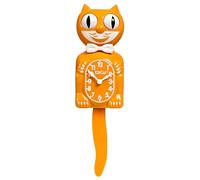 Kit-Cat Klock®, orologio da parete in edizione limitata, color arancione, iconico retrò, con occhi e coda mobili, funzionamento a batteria, prodotto negli Stati Uniti, orologio moderno