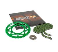 Kit catena 13x53 - 420 Stage6 alu CNC verde Rieju MRT