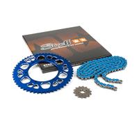 Kit catena 14x53 - 420 Stage6 alu CNC blu Aprilia SX 50