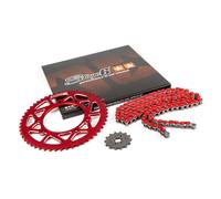 Kit catena 14x53 - 420 Stage6 alu CNC Rosso Derbi DRD Pro