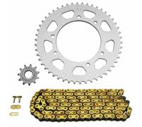 Kit catena adattabile per mbk 50 x-limit enduro 2003+2006 - yamaha 50 dt r 2003+