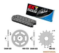 KIT CATENA CORONA E PIGNONE DID KEEWAY RKF 125 2018/2024 CATENA 428 13/46/132