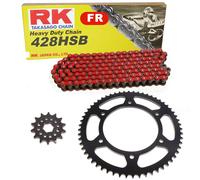 Kit Catena Idoneo per Suzuki Dr 125 85-00 Catena RK Fr 428 Hsb 134 Aperto Rosso
