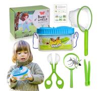 Kit cattura mosche, kit esploratore per bambini, gabbia trasparente con visualizzatore e lente di ingrandimento, strumento educativo per campeggio, cortile, spiaggia, scuola, attività scolastiche