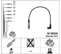 NGK Kit cavi candele 7015 rame per Audi A3, Seat, Skoda, VW Passat 1.6