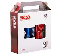 KIT CAVI compatibile con BOSS AUDIO SYSTEMS KIT-2 rca 8 awg gauge alimentazione per collegamento stereo amplificatore e altoparlanti con fusibile agu da 50 ampere e porta fusibile