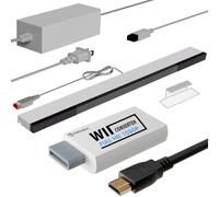 Kit Cavi Wii 4 in 1 - Alimentatore AC + Adattatore Wii a HDMI + Barra Sensori Cablata + Cavo Audio Video Composito per Nintendo Wii