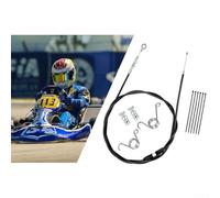 Kit cavo acceleratore per go-kart da 190,5 cm, in acciaio inossidabile, resistente all'usura e non deformabile, include estremità del cavo, molle di ritorno e fascette per una facile installazione