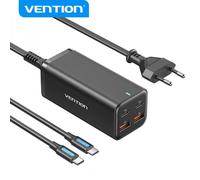Vention Caricatore GaN portatile FBSBG-EU Kit PD100W a 4 porte Cavo nero compatibile con Samsung/Iphone/laptop