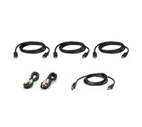Kit cavo KVM Aten 2L-7D02UDPX6 DisplayPort triplo schermo USB 1,8 m Nero
